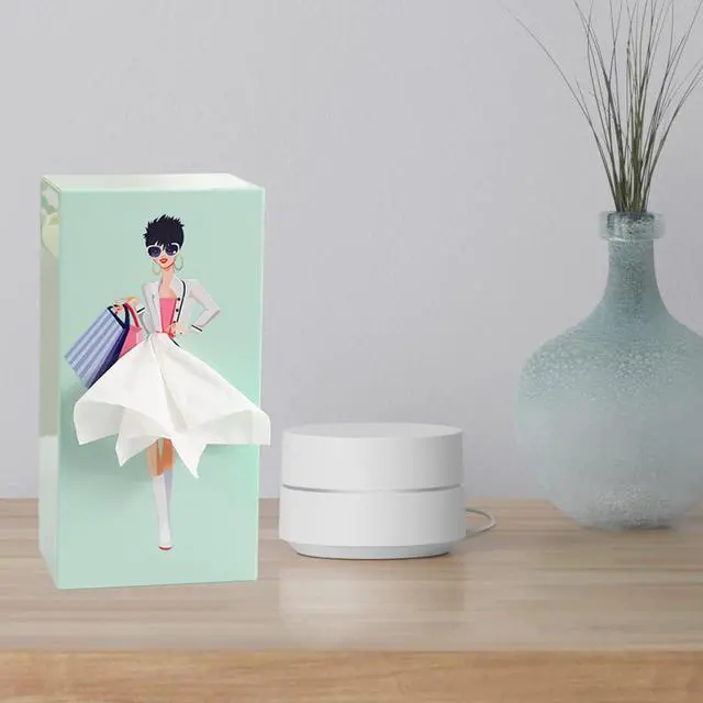 Alt view image 3 of 6 - Lady Skirt Tissue Box Cover, Cute Tissue Box Cover Rectangle, Dress Shape Tissue Dispenser, Creative Decorative Cover for Bathroom Living Room Office(Green)