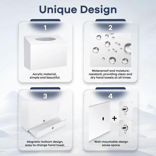 Alt view image 4 of 7 - Acrylic Hand Towel Box Cover Compatible with Kleenex Disposable Hand Towels Wall-Mounted Paper Towel Dispenser Suitable for Tabletop, Bathroom, Car, and Office Use Valentine's Day Gifts (White)