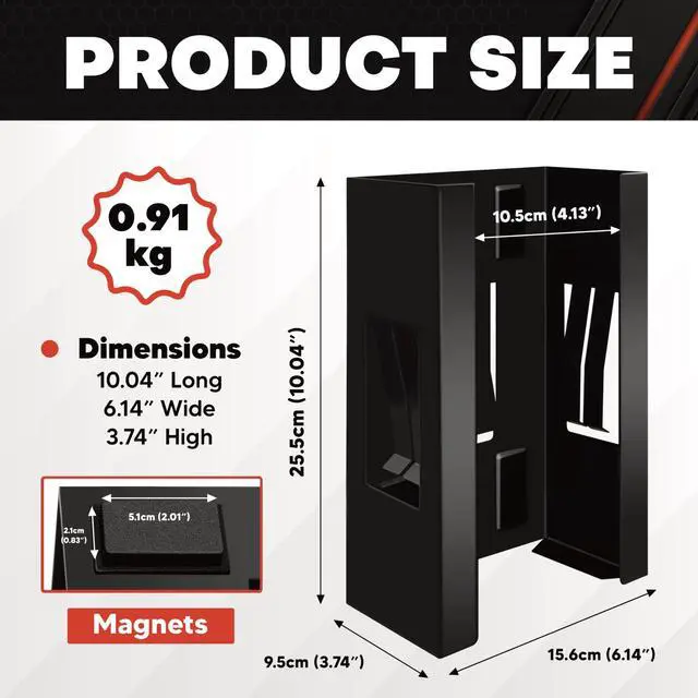Alt view image 2 of 7 - Magnetic Glove Box Holder, Tissue Dispenser, Holds Boxes of Gloves, Towels, Wipes and Tissues,Suitable for Wall mounting, toolboxes, garages, workshops, Offices and Kitchens