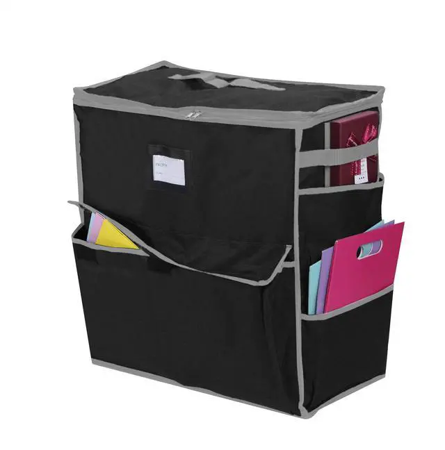 Alt view image 3 of 6 - Unique Holiday Storage Organizer for Gift Bag and Wrapping Accessories (Black)