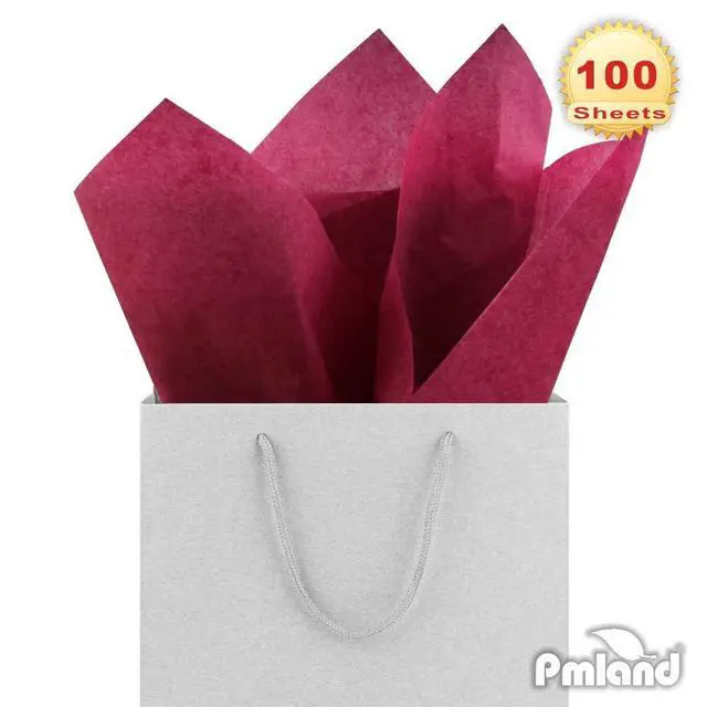 Alt view image 5 of 7 - 100 Sheets Burgundy Wine Color Tissue Wrapping Paper Bulk 20 x 15 Inches for Gift Favor Bags Boxes Flowers Packaging Crafts DIY Art Projects and Party Decorations