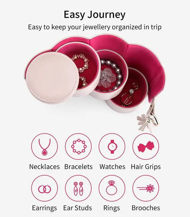 Alt view image 2 of 7 - Viaggio Mothers Day Gifts Her - Small Jewelry Case Box - Travel Essential Accessories for Women, Travelers, Couples, Mom, Friends, Bridesmaid