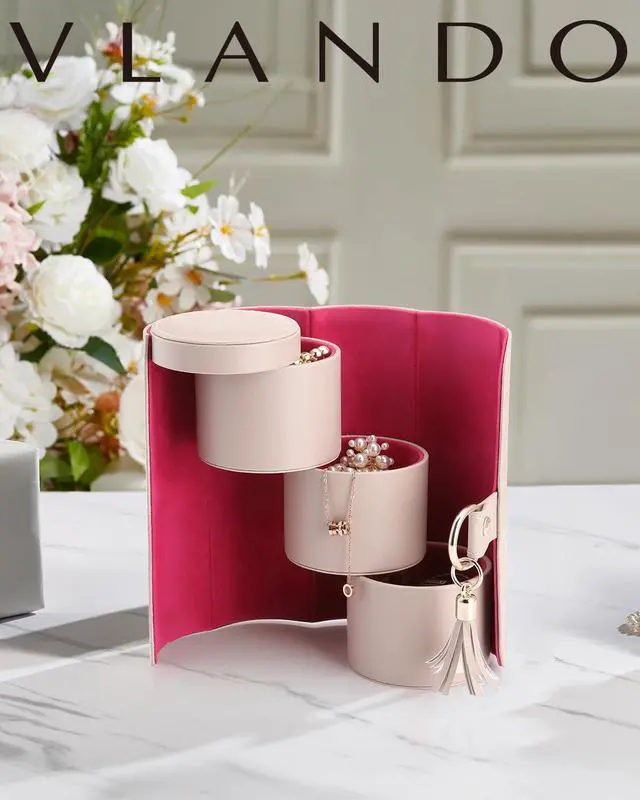 Alt view image 7 of 7 - Viaggio Mothers Day Gifts Her - Small Jewelry Case Box - Travel Essential Accessories for Women, Travelers, Couples, Mom, Friends, Bridesmaid