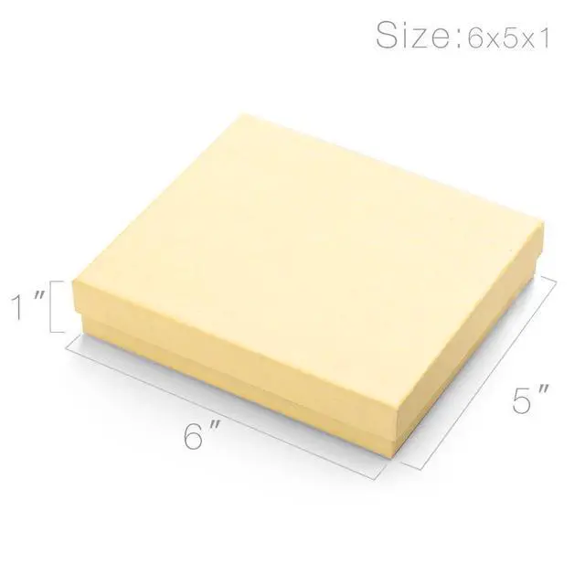 Alt view image 3 of 7 - 42PC Jewelry Gift Boxes With Lids - Kraft 6x5x1, Cotton Filled Brown for Necklaces, Bracelets - Bulk Shipping Boxes for Small Business, Accessories