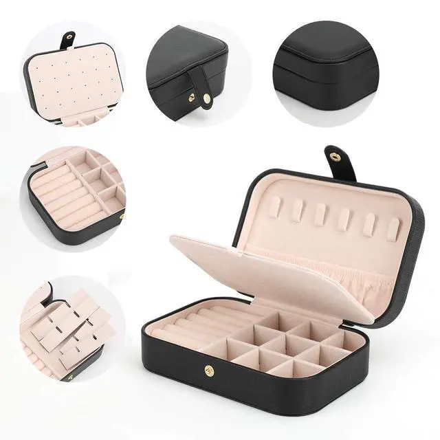 Alt view image 4 of 7 - Small Jewelry Box Storage Organizer Jewelry case Travel Jewelry Organizer
