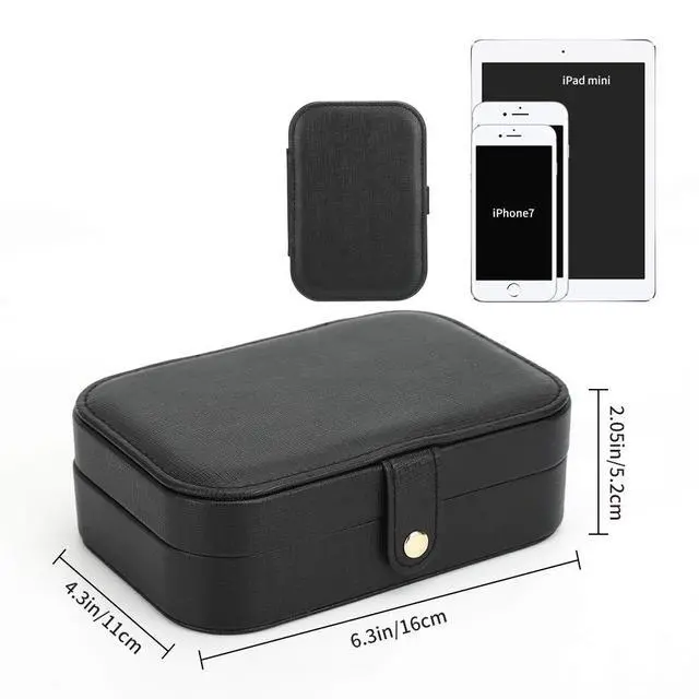 Alt view image 5 of 7 - Small Jewelry Box Storage Organizer Jewelry case Travel Jewelry Organizer