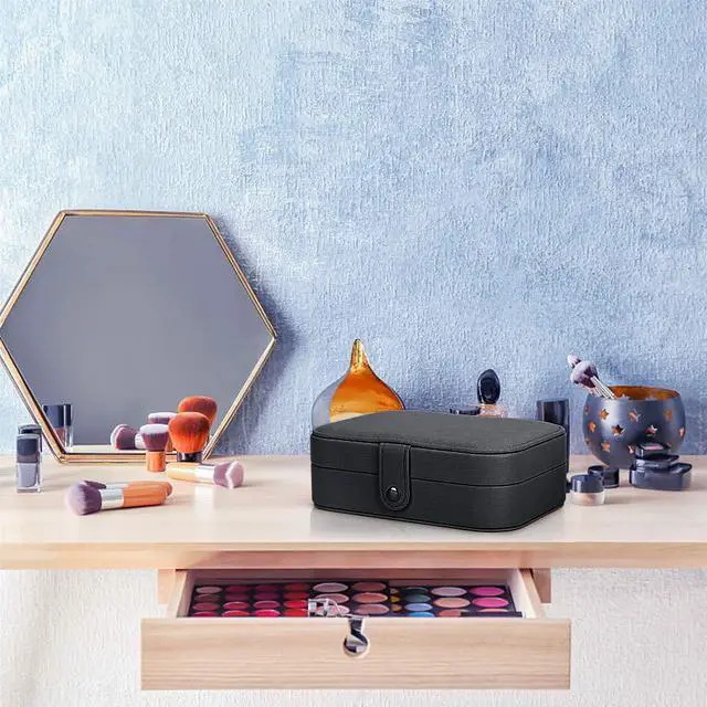 Alt view image 6 of 7 - Small Jewelry Box Storage Organizer Jewelry case Travel Jewelry Organizer