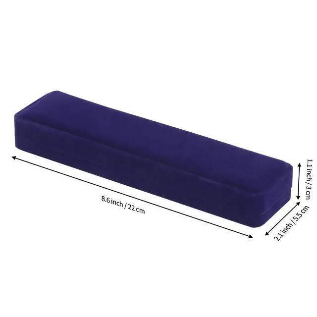 Alt view image 4 of 6 - 4 Pieces Velvet Bracelet Necklace Pendant Jewelry Box, Small Long Jewelry Watch Gift Box for Proposal, Wedding, Engagement, Christmas (BLUE-4PCS)