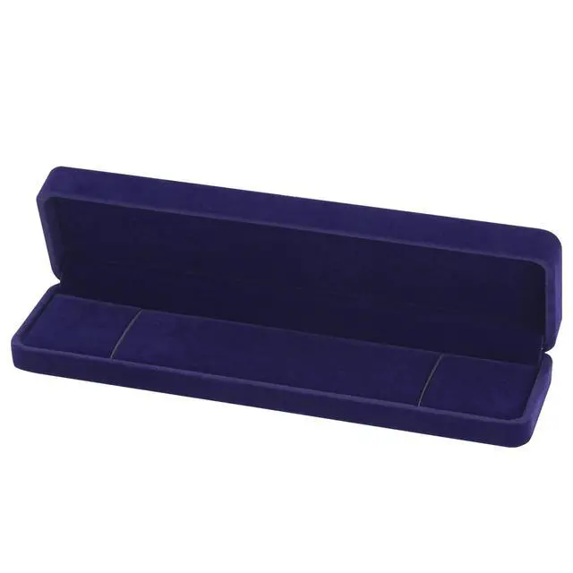 Alt view image 6 of 6 - 4 Pieces Velvet Bracelet Necklace Pendant Jewelry Box, Small Long Jewelry Watch Gift Box for Proposal, Wedding, Engagement, Christmas (BLUE-4PCS)
