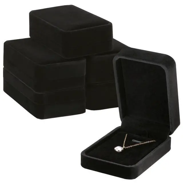 Alt view image 3 of 6 - 6 Pieces Velvet Jewelry Gift Boxes for Necklace Pendant Bracelet Ring Earring, Jewelry Storage Display Case for Christmas Wedding Engagement Birthday Anniversary (Pendant Box STYLE-6PCS)