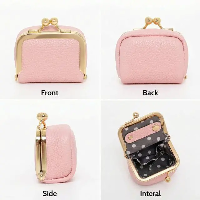 Alt view image 5 of 7 - Genuine Leather Mini Jewelry Box Portable Vintage-Inspired Leather Small Coin Purse Jewelry Organizer Case Mini Travel Ring Box with Kiss Lock for Women Earring Ring Necklace