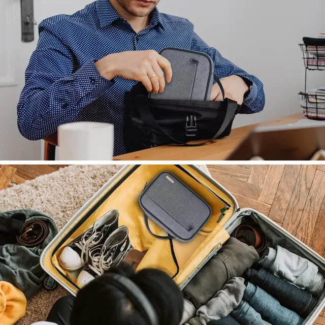 Alt view image 7 of 7 - Cord Organizer Travel, Cable Organizer Bag Case, Portable Electronics Organizer travel Case, 6 Layer Large Capacity Charging Cords Storage organizer for Cables, SD Card, Travel Essentials, Gray