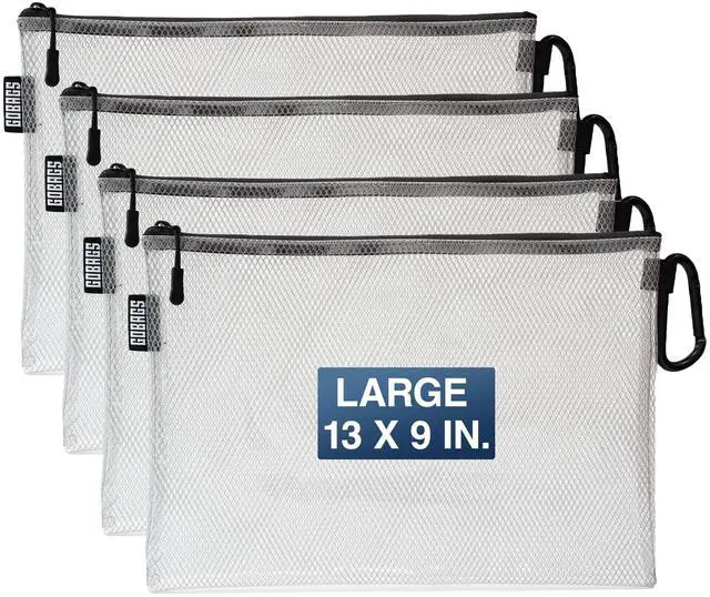 Main image of Air Production Large Clear Zipper Pouch (4Pack) Cable Organizer & Travel Gear Bag for Electronics, Camera Accessories, Tool Pouch & Small Tech Storage