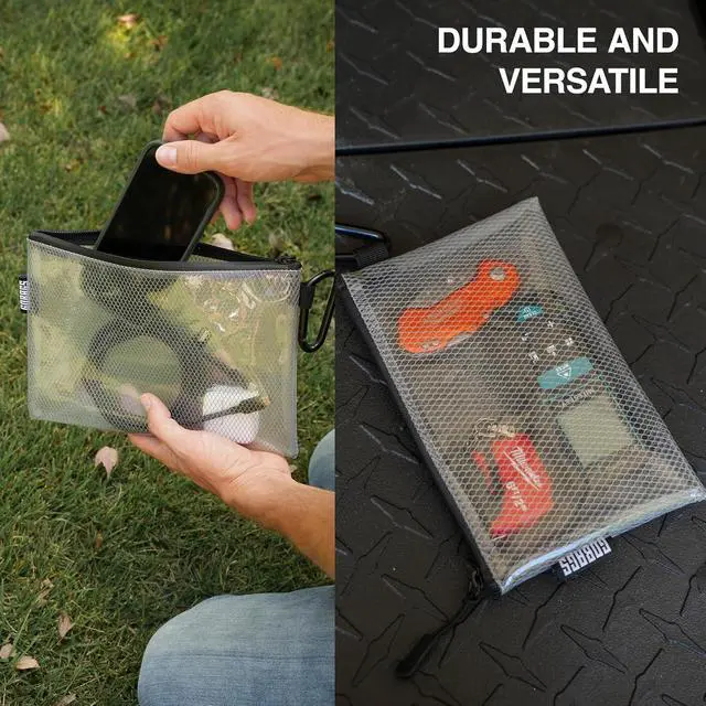 Alt view image 5 of 7 - Air Production Large Clear Zipper Pouch (4Pack) Cable Organizer & Travel Gear Bag for Electronics, Camera Accessories, Tool Pouch & Small Tech Storage