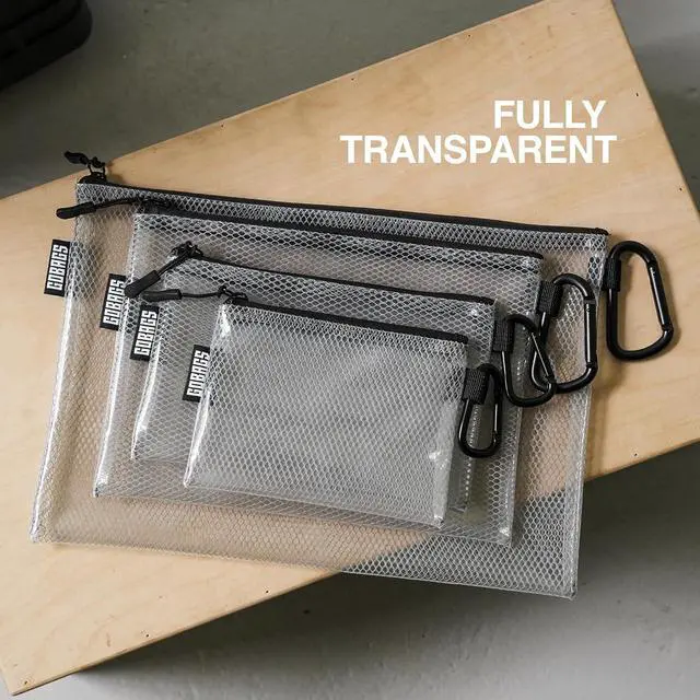 Alt view image 7 of 7 - Air Production Large Clear Zipper Pouch (4Pack) Cable Organizer & Travel Gear Bag for Electronics, Camera Accessories, Tool Pouch & Small Tech Storage