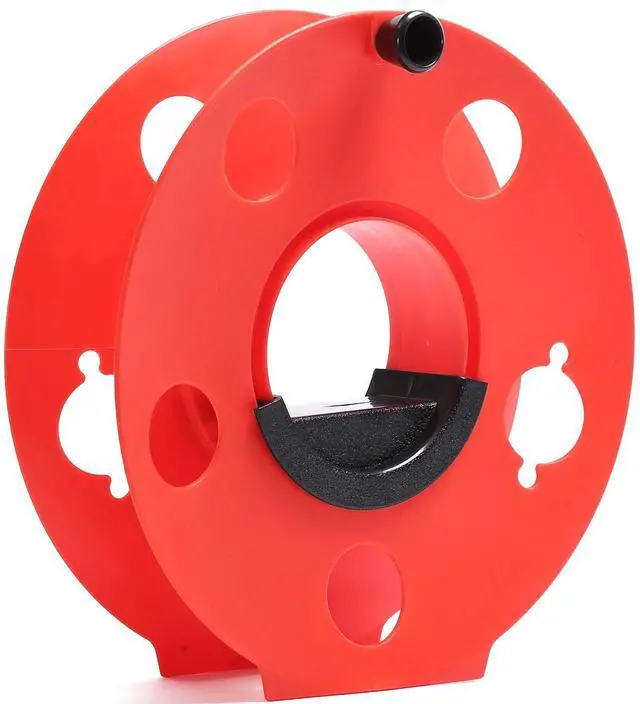 Alt view image 3 of 6 - Heavy Duty Impact Resistant Plastic Extension Cord Storage Reel With Bag 1 Pack Durable & Safe, Lightweight & Portable, Ideal for Outdoor Projects & DIY Maintenance 100 Feet RED