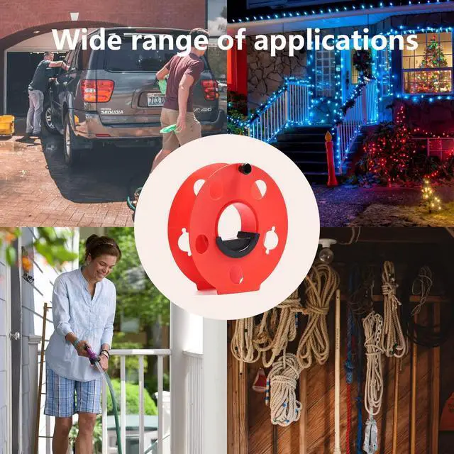 Alt view image 6 of 6 - Heavy Duty Impact Resistant Plastic Extension Cord Storage Reel With Bag 1 Pack Durable & Safe, Lightweight & Portable, Ideal for Outdoor Projects & DIY Maintenance 100 Feet RED