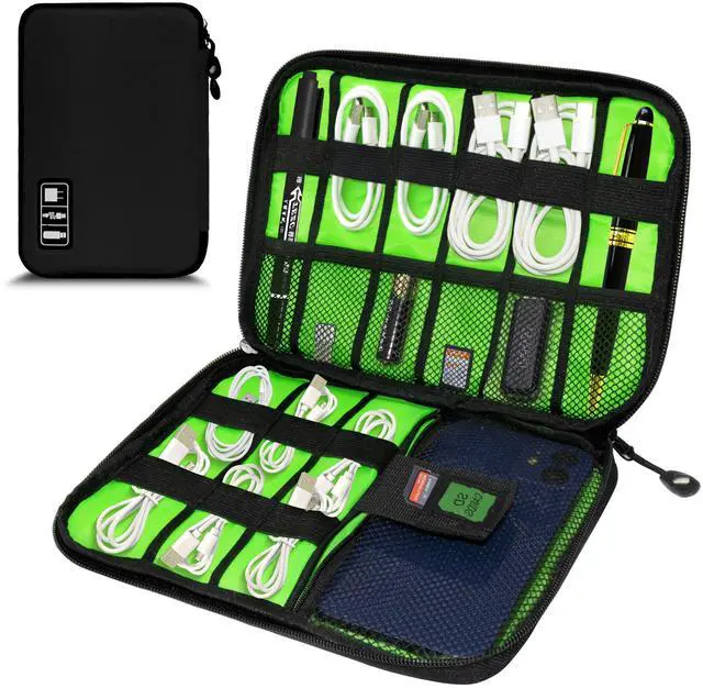 Main image of Electronics Organizer,Travel Cord Organizer Pouch, Portable Cable Organizer Bags,Travel Electronic Accessories Storage Case for Cables, Cords, Charger, Phone (Black)