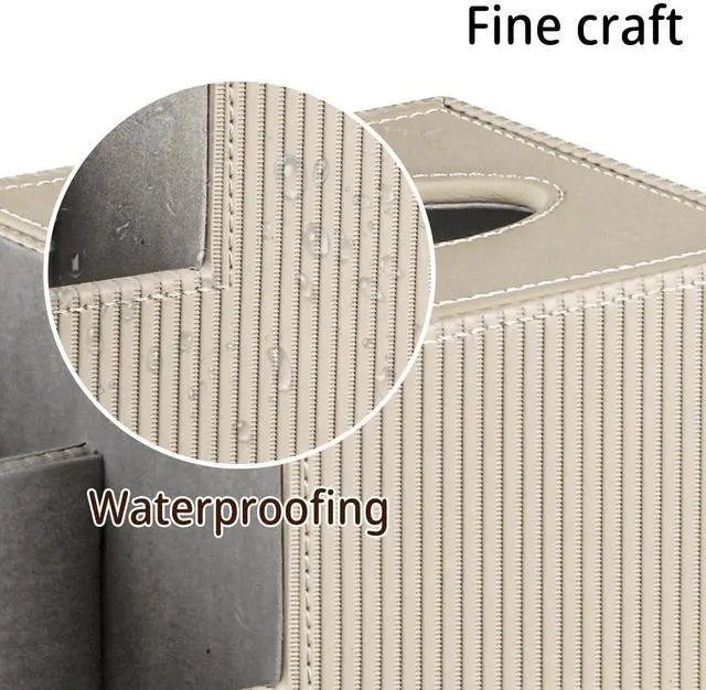 Alt view image 5 of 7 - Square Multi-Functional Tissue Box Cover with Storage and Remote Control Holder - Cube Tissue Box Organizer for Bathroom, Nightstand, End Table