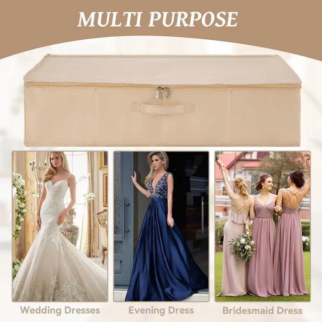Alt view image 5 of 7 - Wedding Dress Storage Box with 40 Sheets Large Acid Free Tissue Paper and 1 Pair Microfiber Gloves, Wedding Gown Preservation Box for Bridal Essentials
