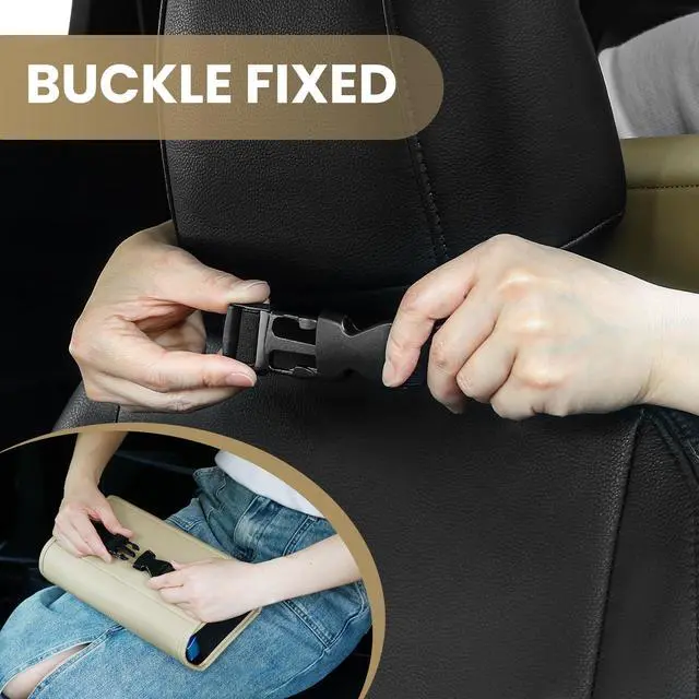 Alt view image 6 of 7 - Car Tissue Holder, WHHMK Tissue Box Cover Keep Car Tidy, Premium PU Leather Backseat Napkin Rectangle Organizer, Extra Large Tissue Box Storage in Auto Fits for 100-150 Regular Size Tissues, Black
