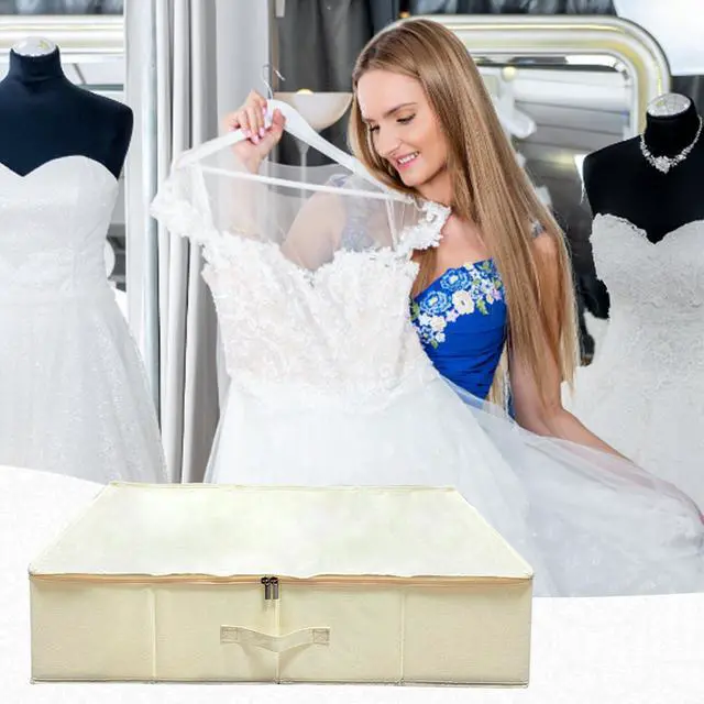 Alt view image 7 of 7 - Wedding Dress Storage Box Kit - Rectangular with 40 Sheets Acid-Free Tissue Paper & Microfiber Gloves
