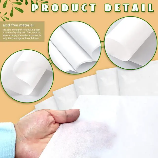 Alt view image 3 of 7 - 100 Sheets 24 x 36 Inch Acid Free Archival Tissue Paper Unbuffered No Acid Paper White Packing Tissue Papers for Preserving Clothing Storage Festival Mother's Day Arts Craft Decoration