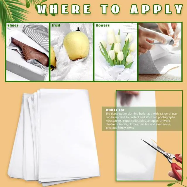 Alt view image 4 of 7 - 100 Sheets 24 x 36 Inch Acid Free Archival Tissue Paper Unbuffered No Acid Paper White Packing Tissue Papers for Preserving Clothing Storage Festival Mother's Day Arts Craft Decoration