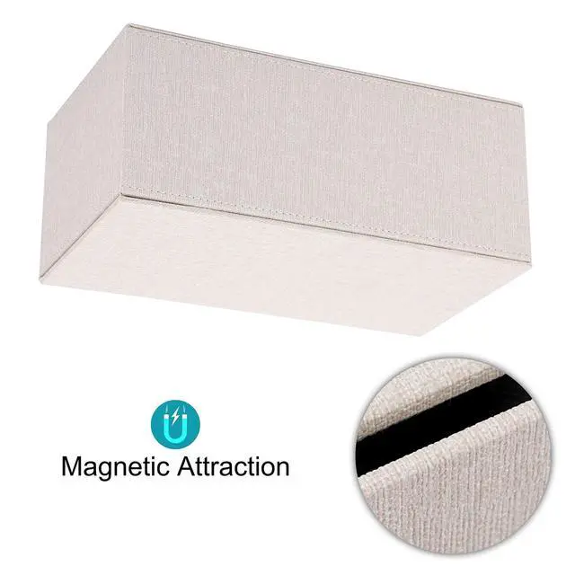 Alt view image 6 of 7 - Tissue Box Cover Rectangle Linen Tissue Box,Stylish Tissue Box Holder with Magnetic Bottom,Decorative Tissue Cover for Bathroom Toilet Bedroom Living Room Table Desk Office, Beige
