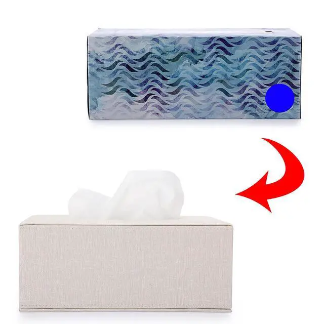 Alt view image 7 of 7 - Tissue Box Cover Rectangle Linen Tissue Box,Stylish Tissue Box Holder with Magnetic Bottom,Decorative Tissue Cover for Bathroom Toilet Bedroom Living Room Table Desk Office, Beige