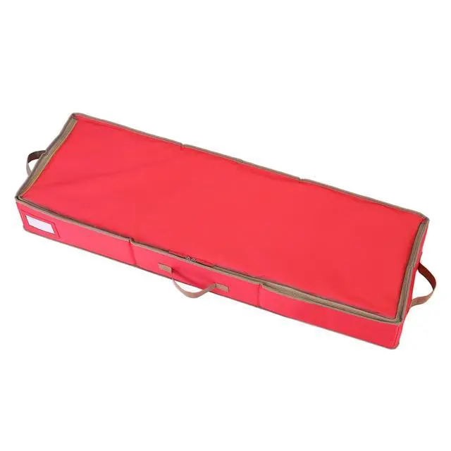 Alt view image 2 of 5 - Gift Wrapping Paper Storage containers,600D Oxford Fabric Christmas Ribbon Gift Bag Bows Storage Box,Holds up to 20 Rolls,42"W x 14"D x 5.5"H (Red)