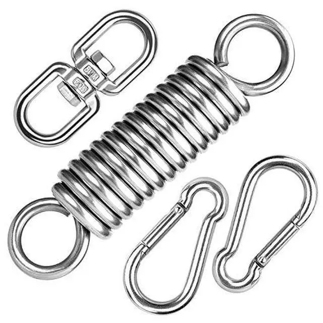 Alt view image 5 of 6 - Heavy Bag Hanger, Heavy Bag Spring for Heavy Bag, Punching Bag Hanger Set with Carabiners and Spring for Punching Bags, Hammock up to 450lbs
