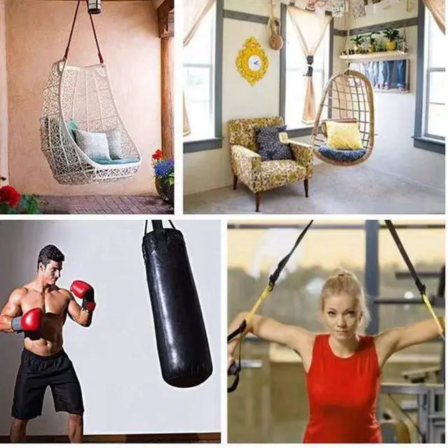 Alt view image 6 of 6 - Heavy Bag Hanger, Heavy Bag Spring for Heavy Bag, Punching Bag Hanger Set with Carabiners and Spring for Punching Bags, Hammock up to 450lbs