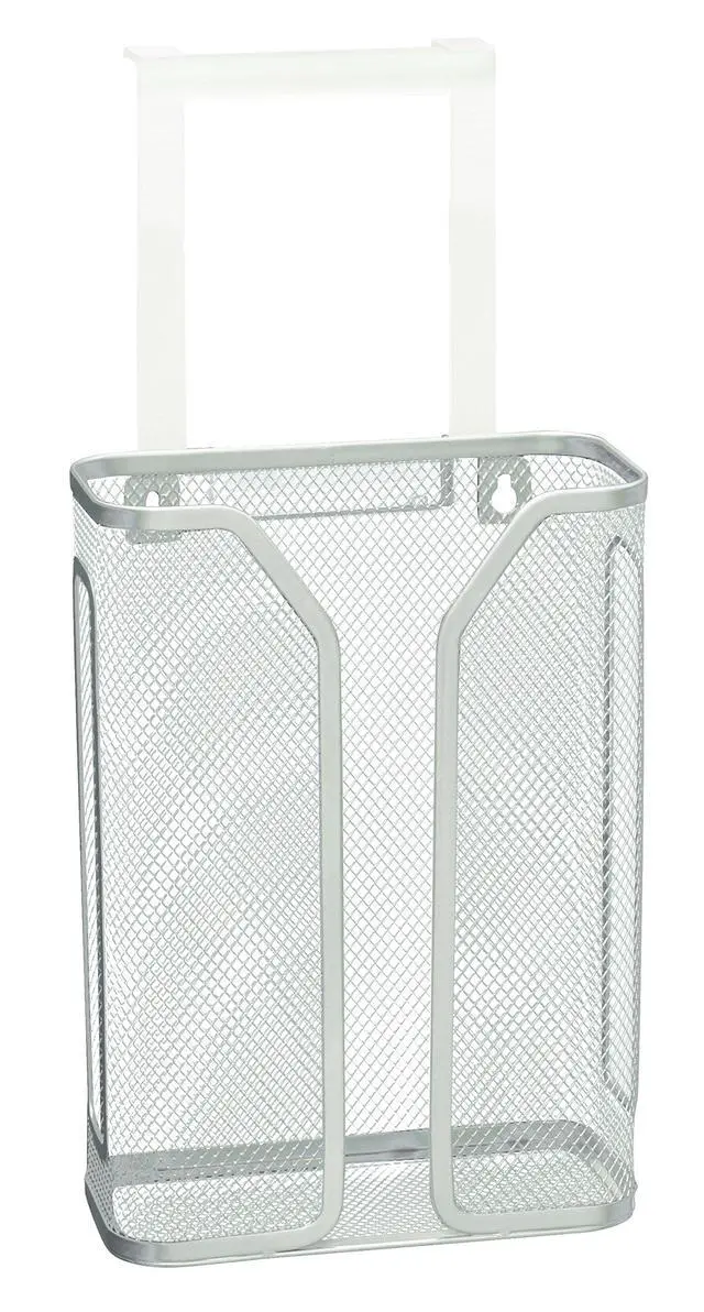 Alt view image 5 of 5 - Over The Cabinet Door Grocery Bag Holder, Silver