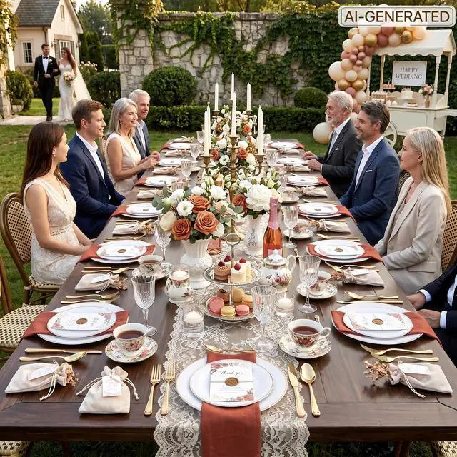 Alt view image 7 of 7 - 100PCS White and Gold Plates - Plastic Disposable Plates - Includes 50Pieces 10.25inch Dinner and 50Pieces 7.5inch Dessert/Salad Plastic Plate for Wedding/Party/Baby Shower/Bridal Shower