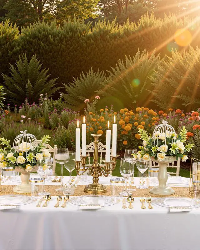 Alt view image 6 of 7 - 175PCS Clear Gold Plastic Plates - Gold Disposable Dinnerware Set for 25 Guests Include 50 Disposable Plates, 75 Plastic Silverware, 25 Cups, 25 Napkins for Wedding & Party