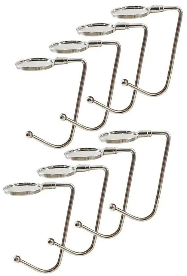 Main image of 8 Pack Purse Hook Hanger, Metal Hook Long Handbag Hanger for Table Desk,Portable Bag Holder Under Counter Handbags Hook for Women Girl