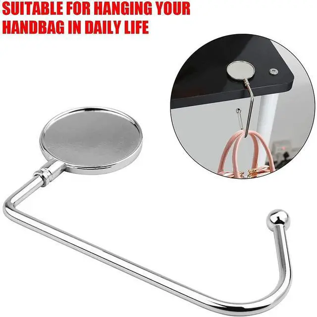 Alt view image 4 of 7 - 8 Pack Purse Hook Hanger, Metal Hook Long Handbag Hanger for Table Desk,Portable Bag Holder Under Counter Handbags Hook for Women Girl