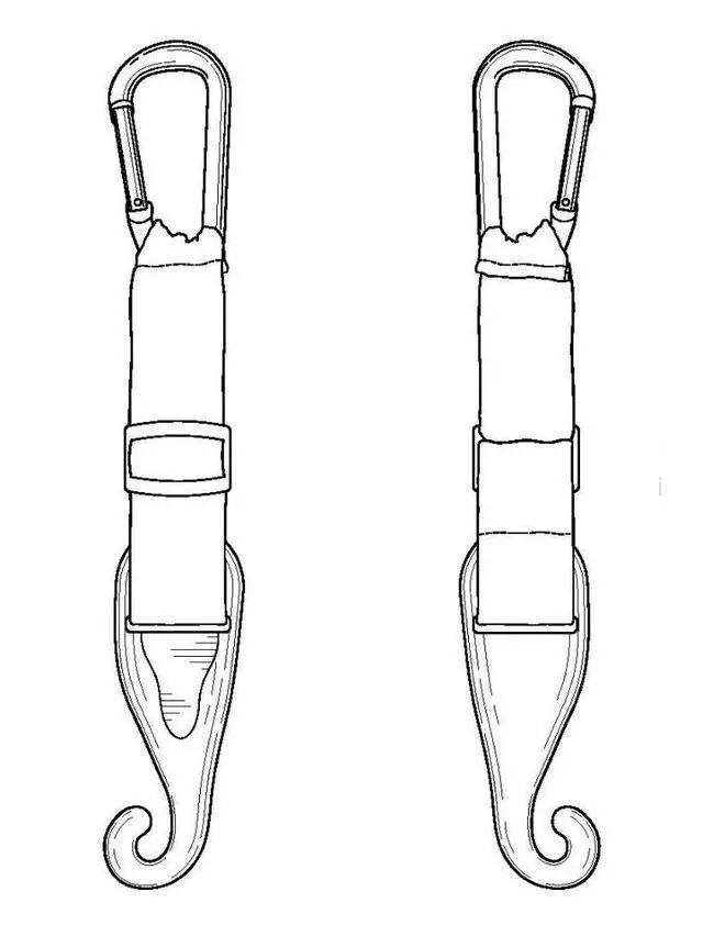Alt view image 4 of 7 - A Pair of Patented CJ Fence Hooks for Bat Bags, Tennis Bags, Water Bottles and Camping
