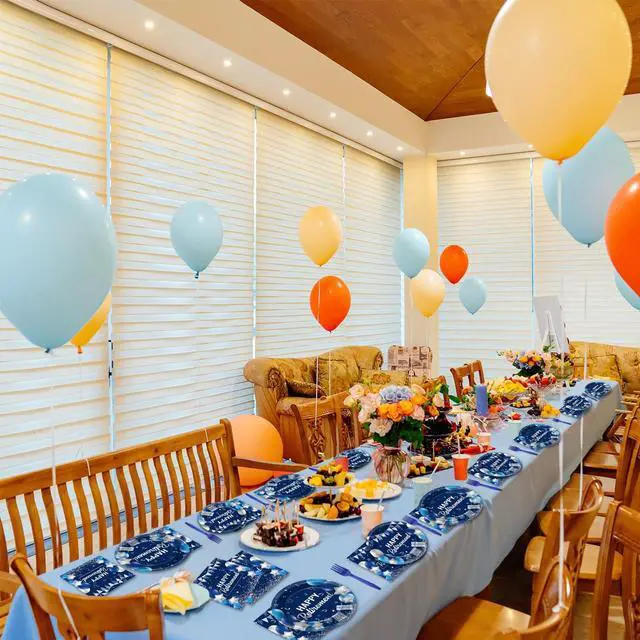 Alt view image 7 of 7 - 96 Pcs Retirement Plates and Napkins Party Supplies Paper Happy Retirement Party Tableware Set Blue Silver Decorations Favors for Men Women for 24 Guests