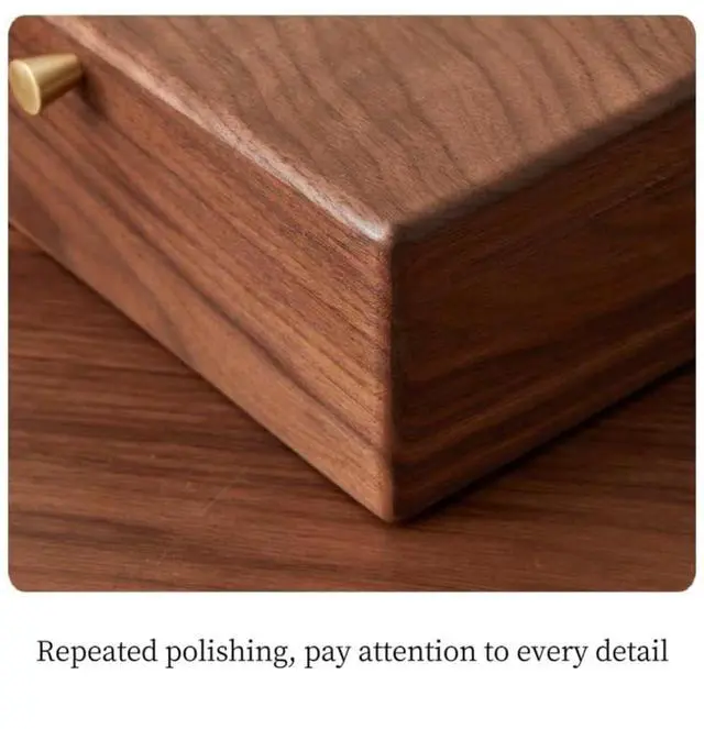 Alt view image 5 of 7 - 2 Layer Solid Black Walnut Wooden Jewelry Box for Women Wood Vintage Organizer for Men Earrings Rings Necklaces Bracelet Watch Storage