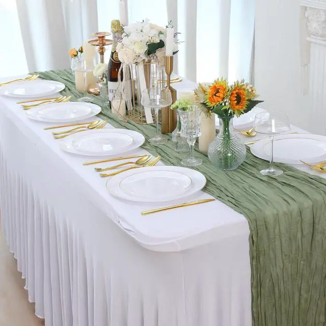 Alt view image 6 of 7 - 250PCS Gold Disposable Dinnerware Set, White and Gold Plastic Party Plates for 50 Guests, Includes 50 Dinner Plate,50 Dessert Plate,150 Gold Cutlery for Wedding & Party