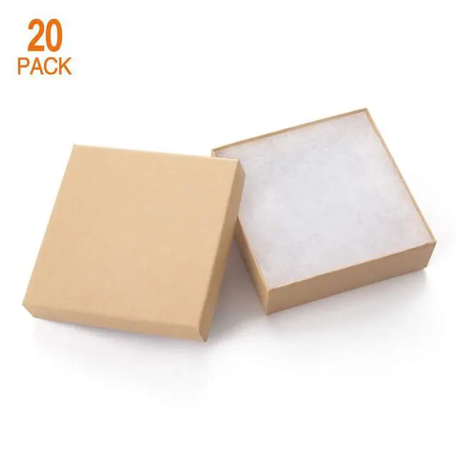 Alt view image 2 of 7 - Jewelry Gift Boxes 20 Pack 3.5x3.5x1 Inch Cardboard Jewelry Boxes,Small Gift Boxes for Jewelry Earrings Necklaces Handmade Bangles Bracelets(Brown)