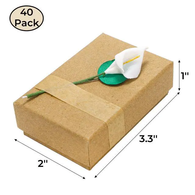 Alt view image 2 of 7 - 40 Pieces Jewelry Gift Boxes, 3.3''L x 2''W x 1''H Small Gift Packaging Box with Lid, Flower Cardboard Paper Jewelry Storage Boxes Bulk for Women Necklaces Bracelets Earrings