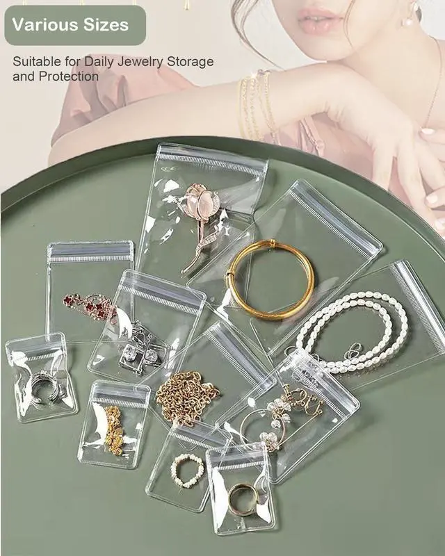 Alt view image 5 of 7 - 2 Pack 4 In 1 Acrylic Jewelry Organizers and Storage with 120 Portable Anti Tarnish Jewelry Bags, Clear Jewelry Box Organizer, Travel Jewelry Case for Earrings/Rings/Necklaces for Women Girls