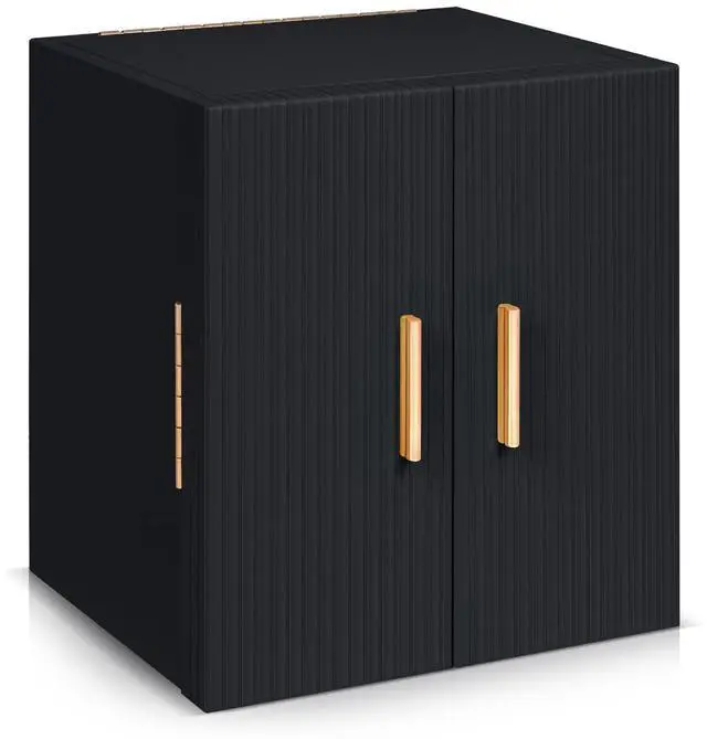 Main image of Large Jewelry Box for Women, Jewelry Organizer Box with 3 Drawers, Jewelry Storage Organizer with Mirror for Necklace Ring Bracelet Watch, Gift Idea, 8.7 x 7.5 x 9.8 Inches (Black)