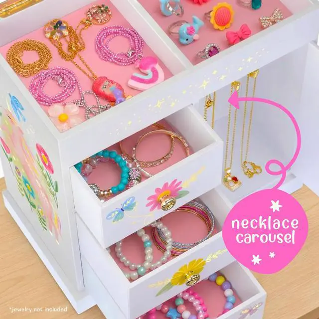 Alt view image 3 of 7 - Unicorn Musical Jewelry Box for Girls Unicorn Toys for Girls Age 4-6 Kids Jewelry Box with Drawers
