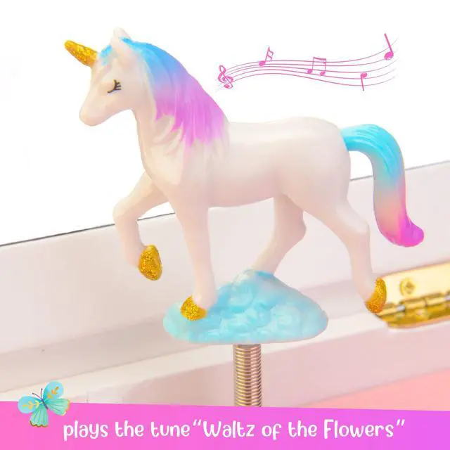 Alt view image 4 of 7 - Unicorn Musical Jewelry Box for Girls Unicorn Toys for Girls Age 4-6 Kids Jewelry Box with Drawers