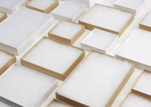 Alt view image 5 of 7 - White 42PC Jewelry Gift Boxes with Lids, 6x5x1 Cotton Filled Glossy Jewelry Boxes, Necklace Gift Box, Bracelet Gift Box, Earring Box, Bulk Jewelry Boxes for Shipping, Small Business