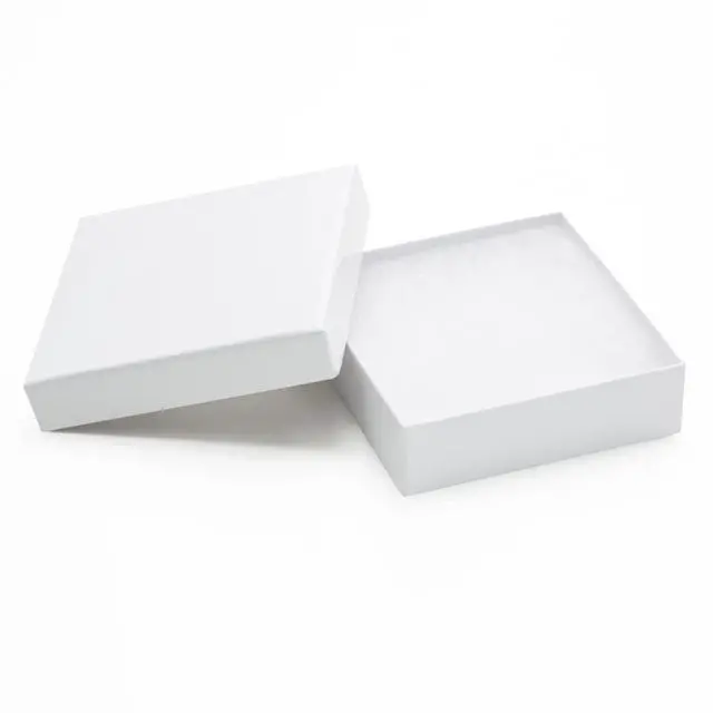 Main image of 96 Pack 3.5x3.5x1 Inch Cardboard Jewelry Boxes,Bracelets,Earrings,Jewelry,Small Gift Packaging,Jewelry Gift Boxes with Lids and Filled with Cotton(White)